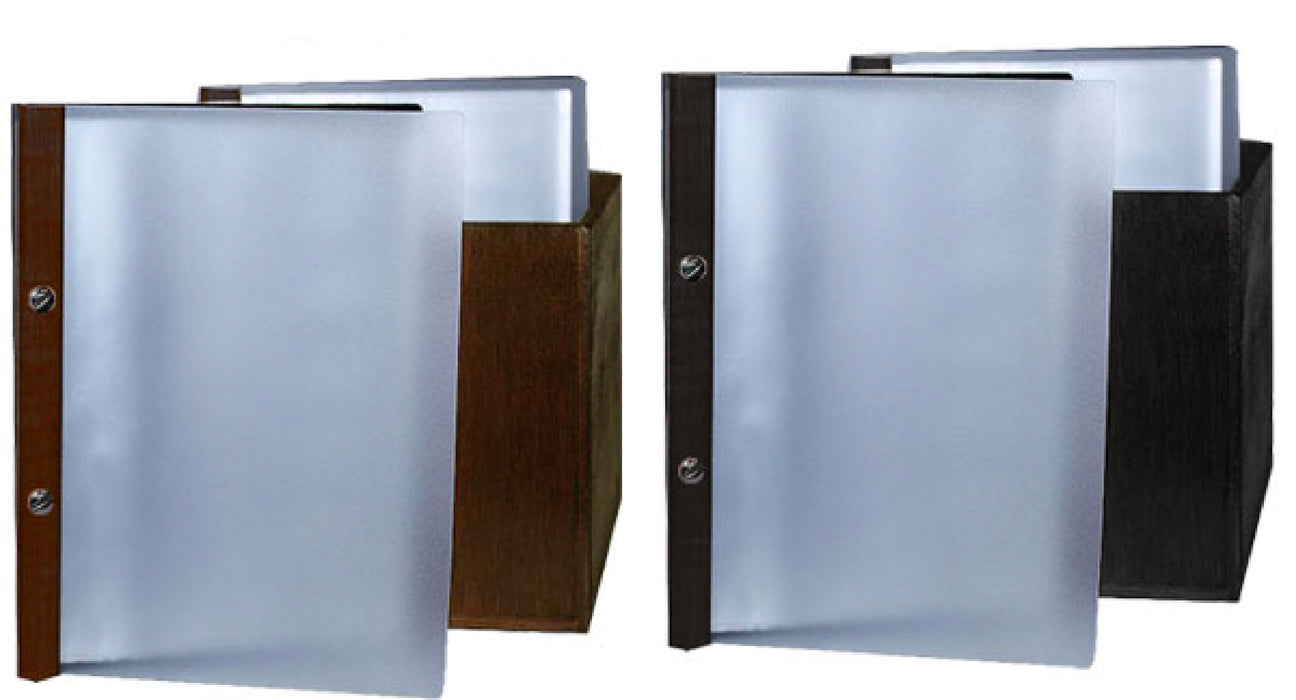 EKO Black Poly Folder A4 or A5 with 10 Pockets and wood trim