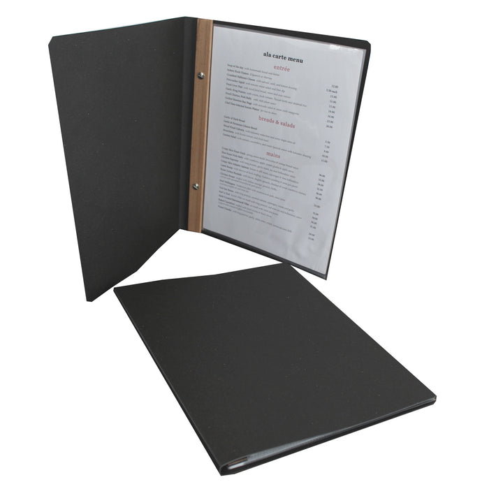 Tuscan all Leather 10 pocket Black Restaurant Menu Cover