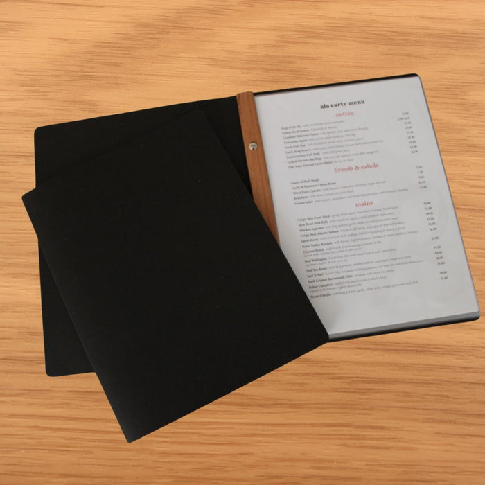 Tuscan all Leather 10 pocket Black Restaurant Menu Cover